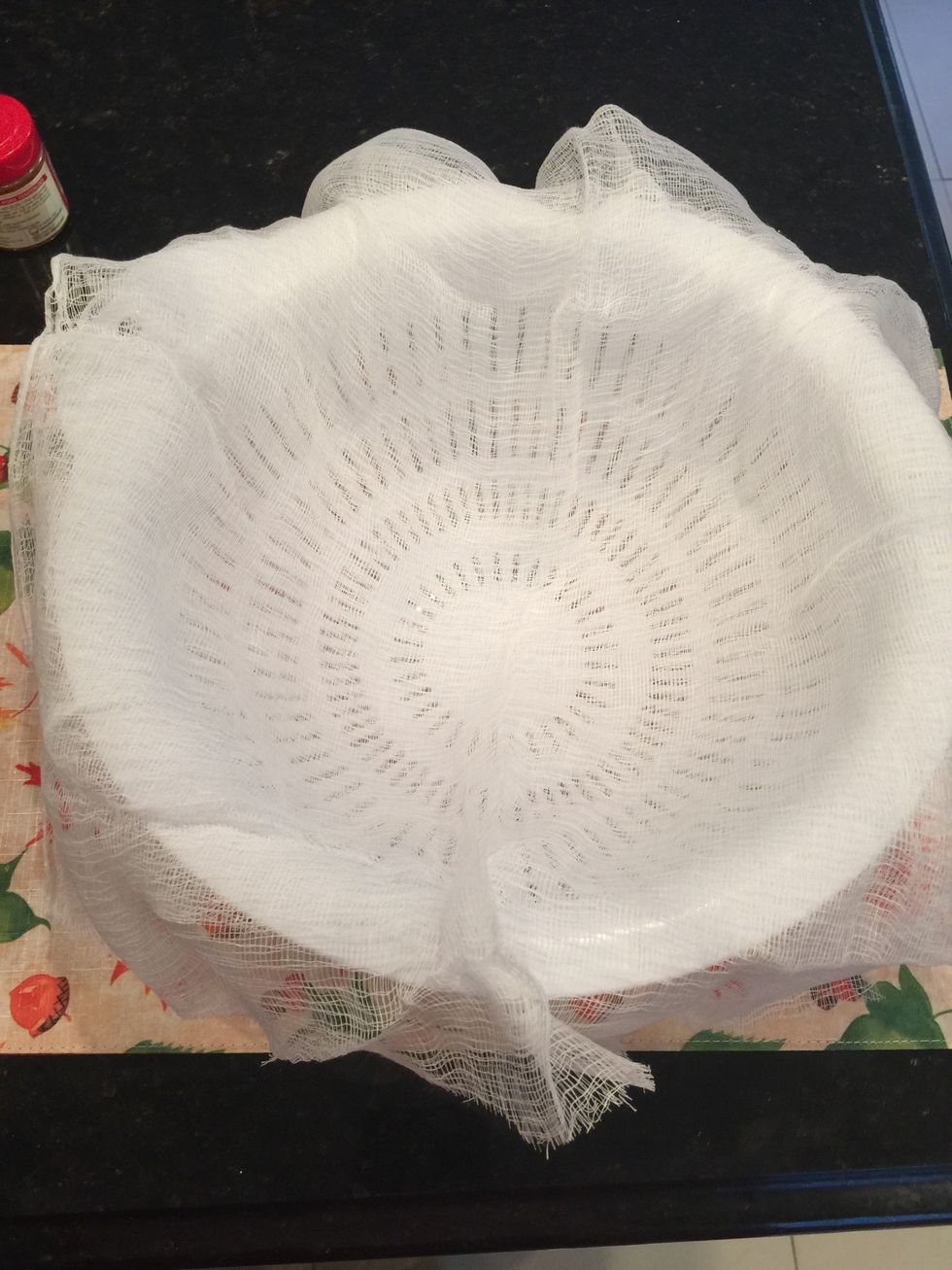 You'll also need a strainer and cheese cloth.