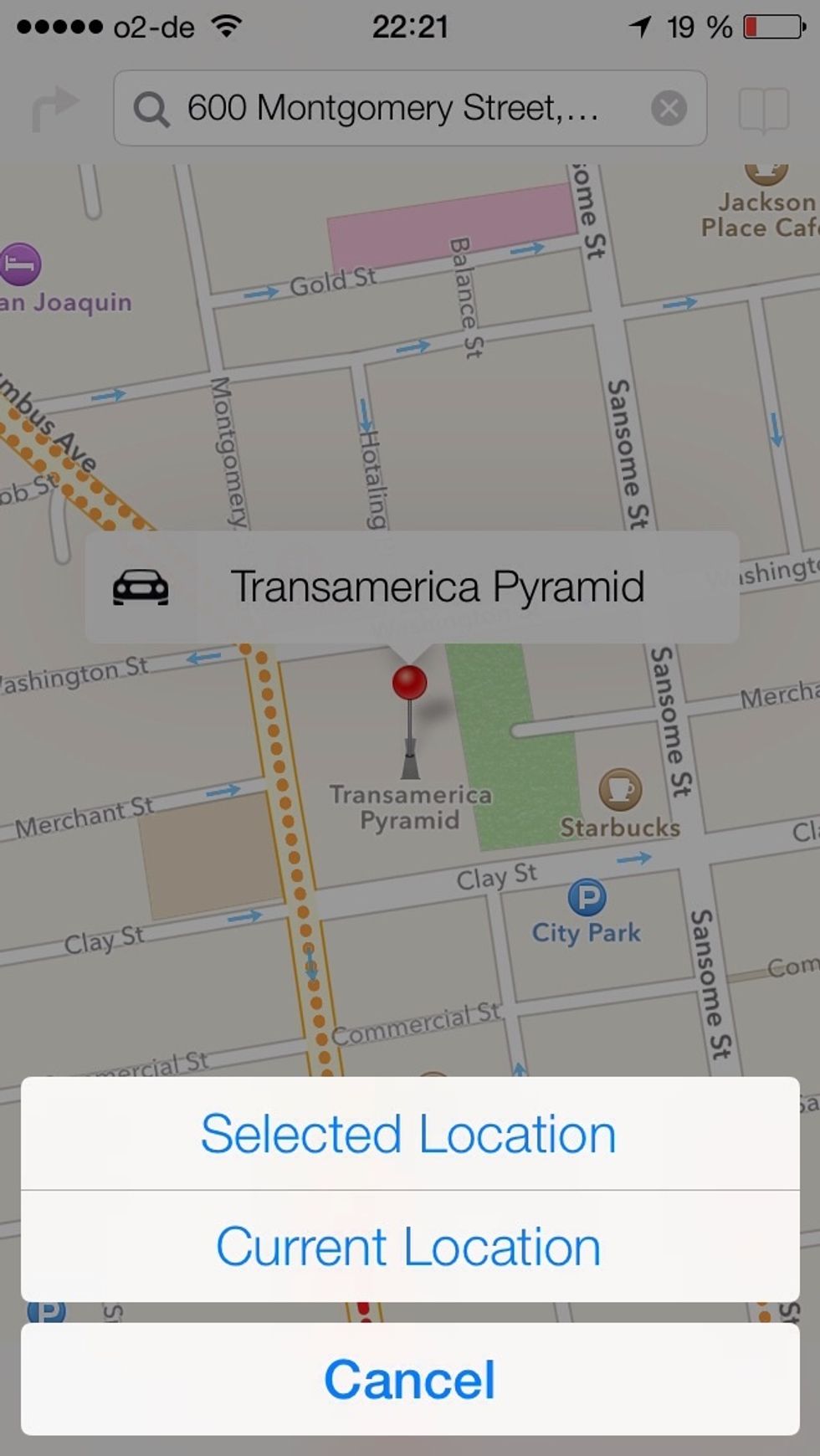 You'll be able to choose between sharing a selected or your current location.