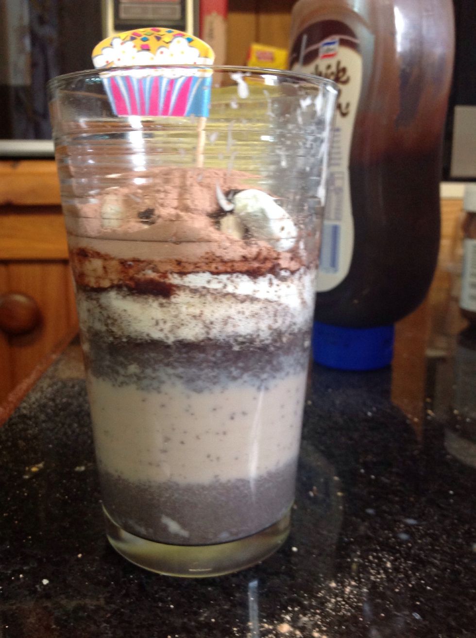 You'll be able to see the layers of ingredients.