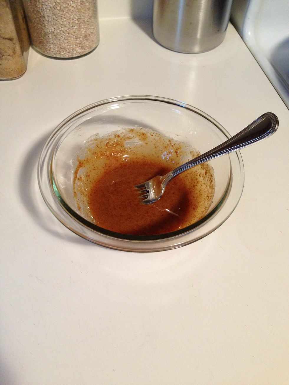 You'll end up with a paste that will soon be used to coat the fish.