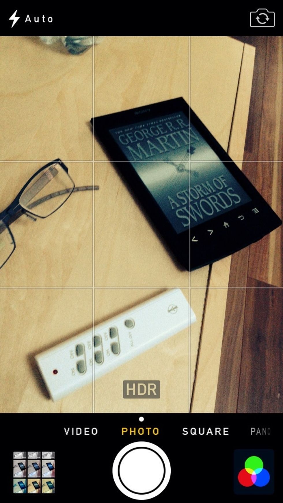 You'll have a live camera view with the filter applied