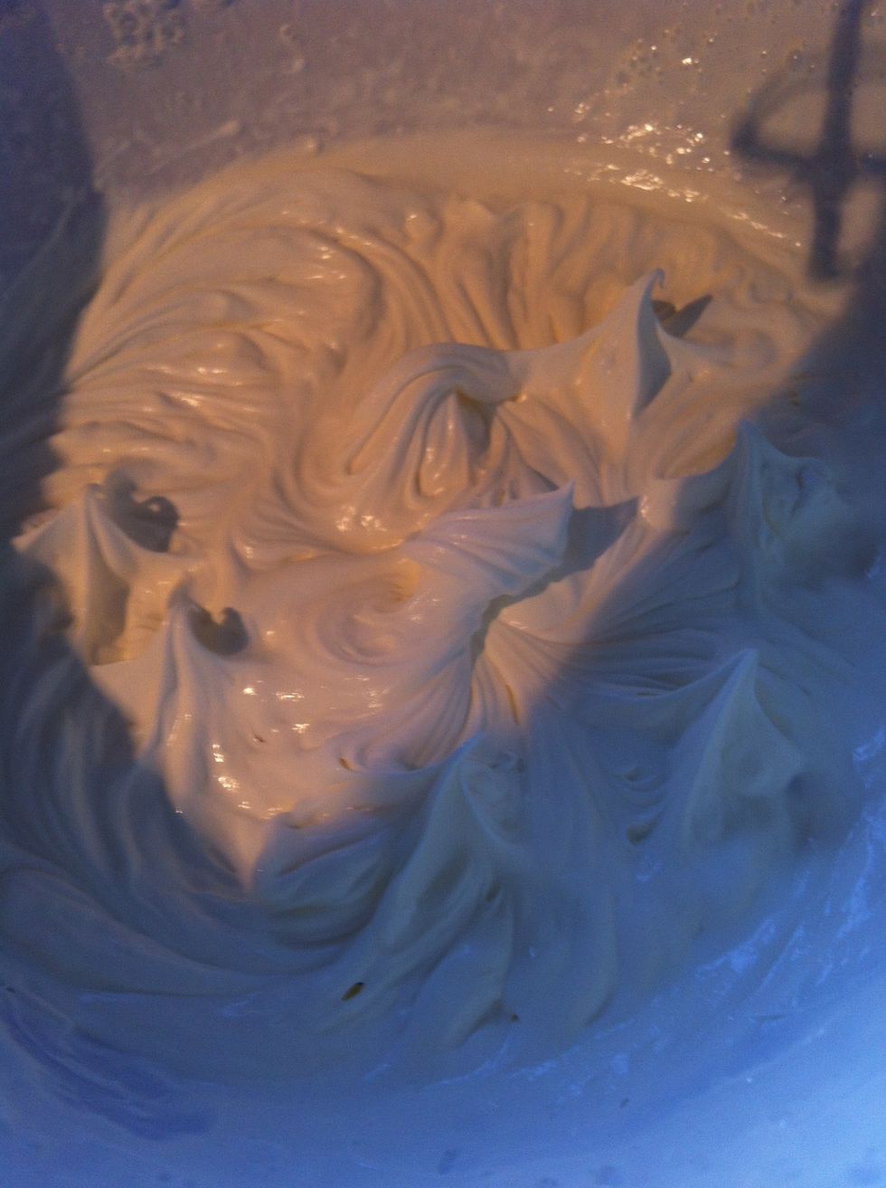 You'll know when the cream has been whipped if it holds it's shape.