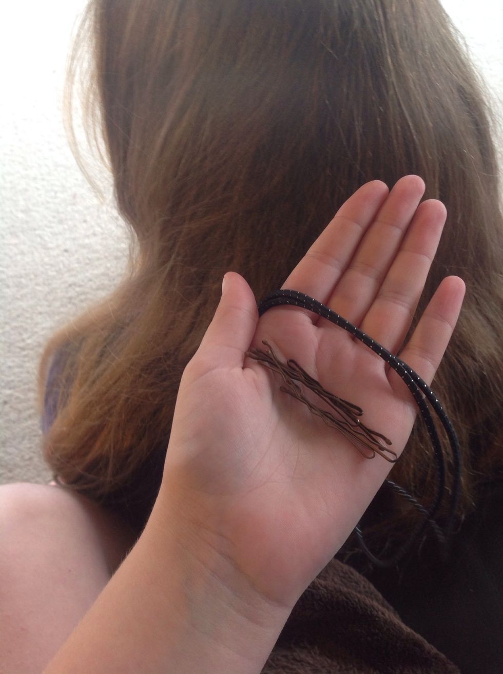 You'll need a headband and some bobby pins