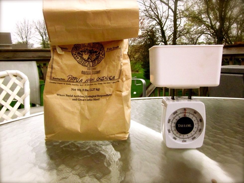 You'll need some green beans. I buy from www.deansbeans.com but many sites offer green beans (any favorites out there coffee enthusiasts?).