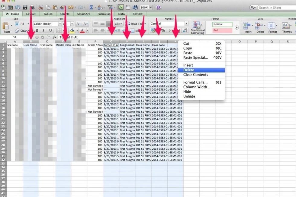 You'll need to delete all of the unnecessary columns. (I haven't found a way around this step)