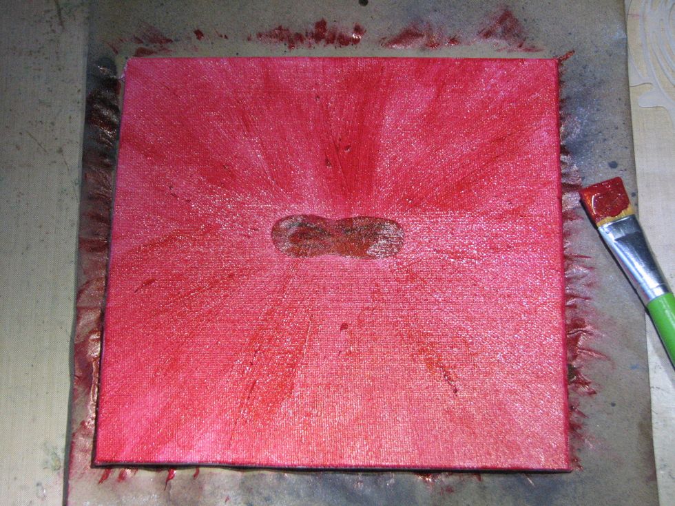 You'll need to let the paint dry completely - depending on how thick your layer is it could take anywhere from a few minutes to an hour or so.
