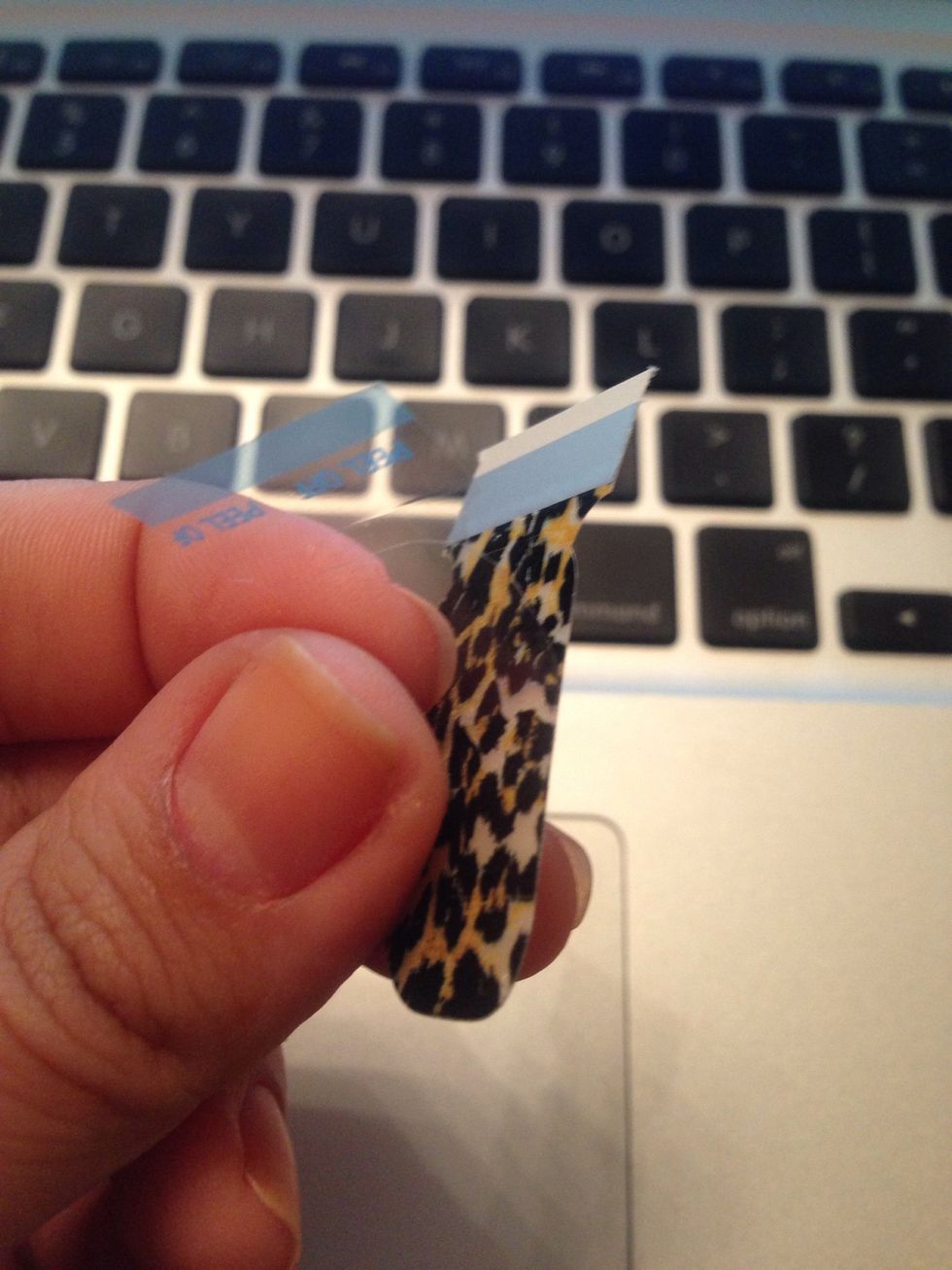 ..you'll need to match the most appropriate strip to each nail & peel off the top clear layer.