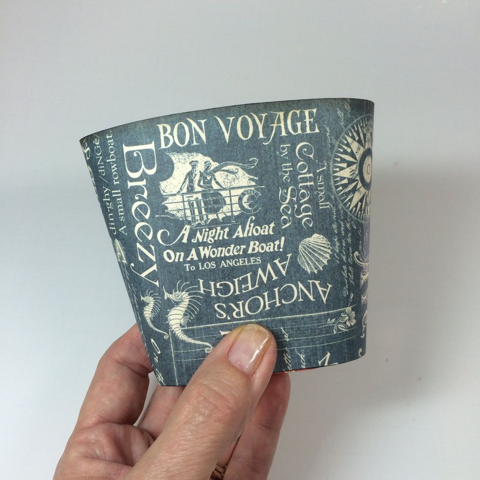 You'll notice I've inked the edges of my papers with a brown ink. Now we need to embellish our tote.