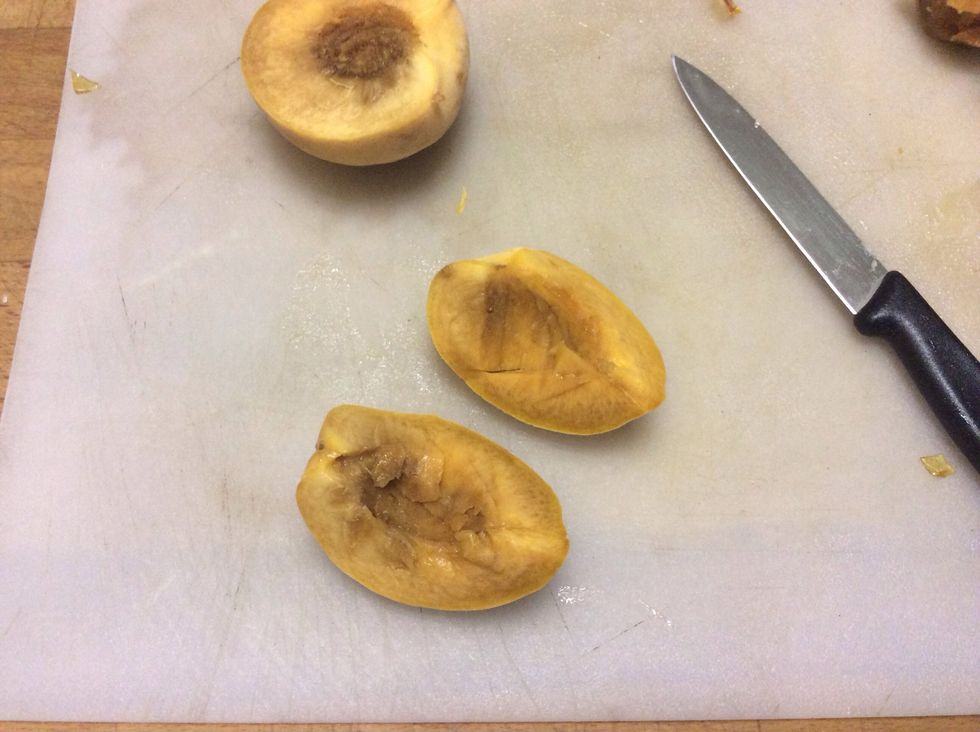 You'll see that there's some gaps where the halves are too big to fit. The solution? Cut smaller wedges! They don't have to fit perfectly, just squeeze them wherever they can fit.