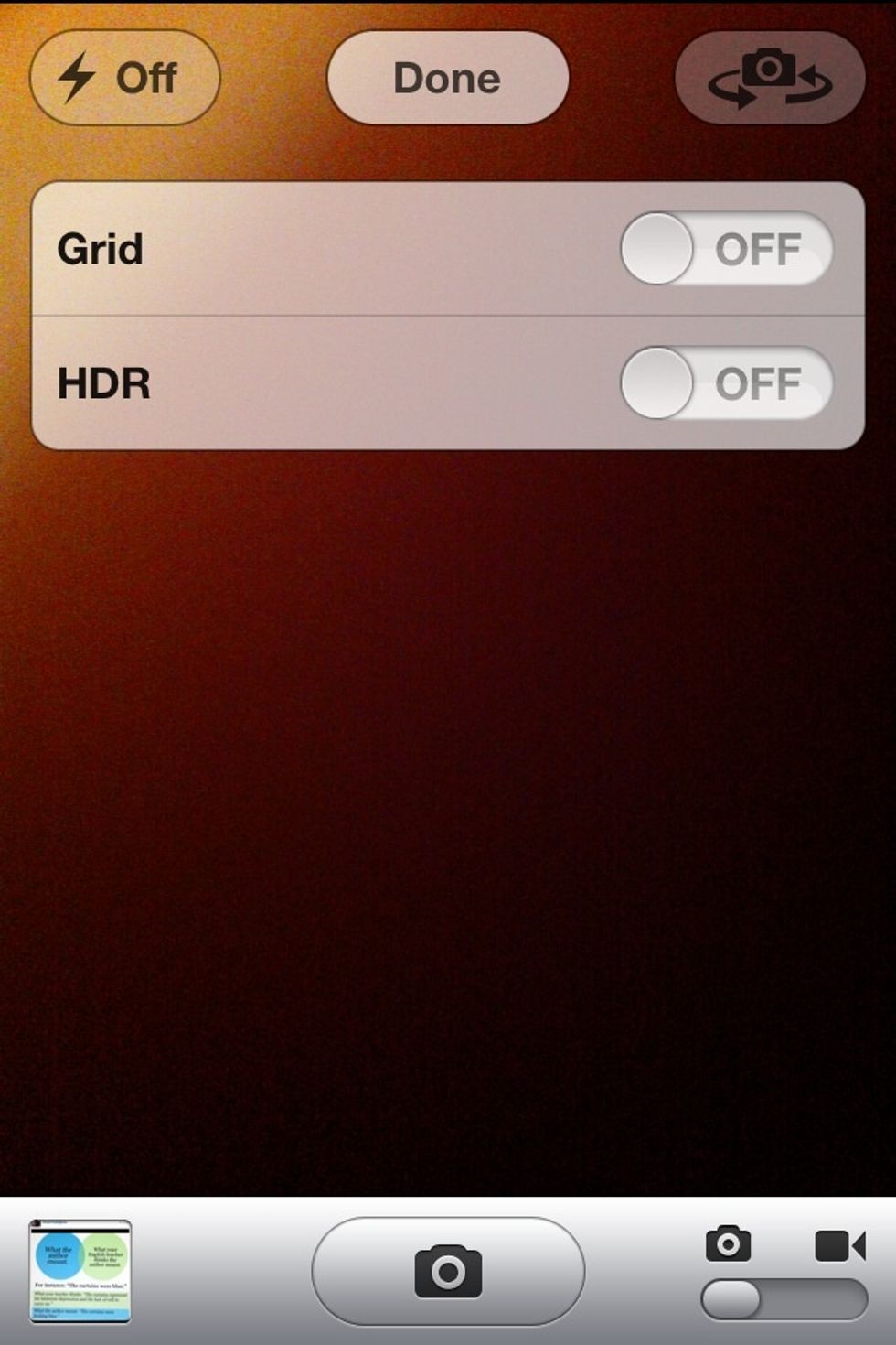 You'll see the HDR, turn that on