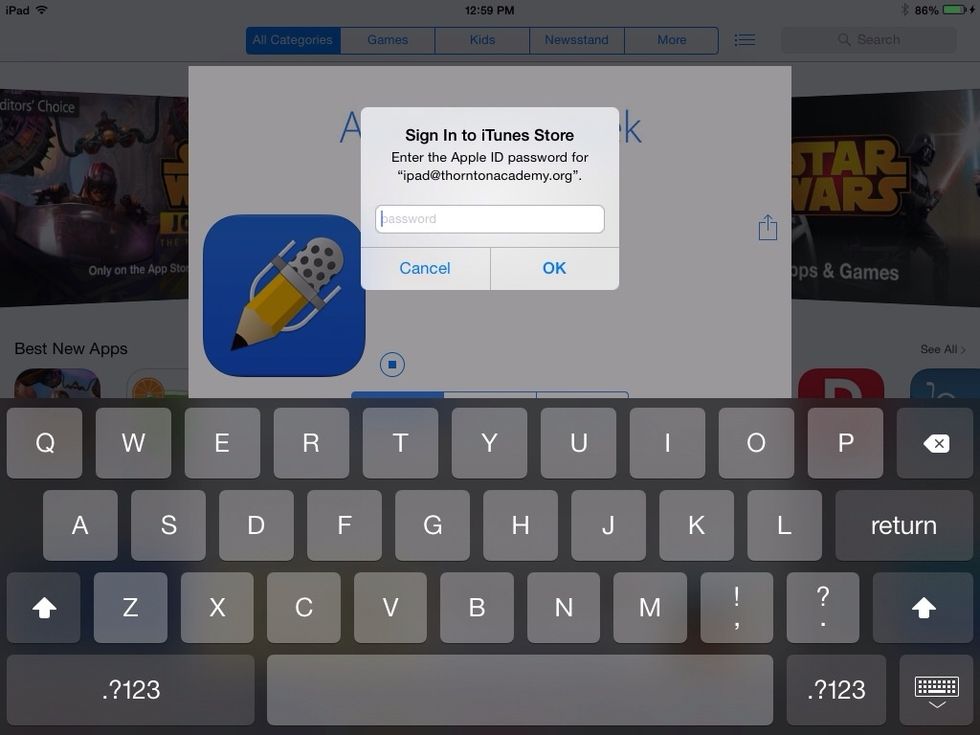 You'll use that new password again here.