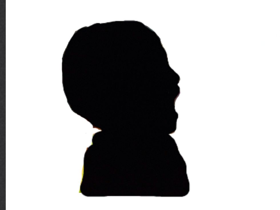 You'll want it to look like this. Remember, you must be very patient with this as it takes a lot of time. You can see some edges of the original picture sticking out on mine. I rushed:)