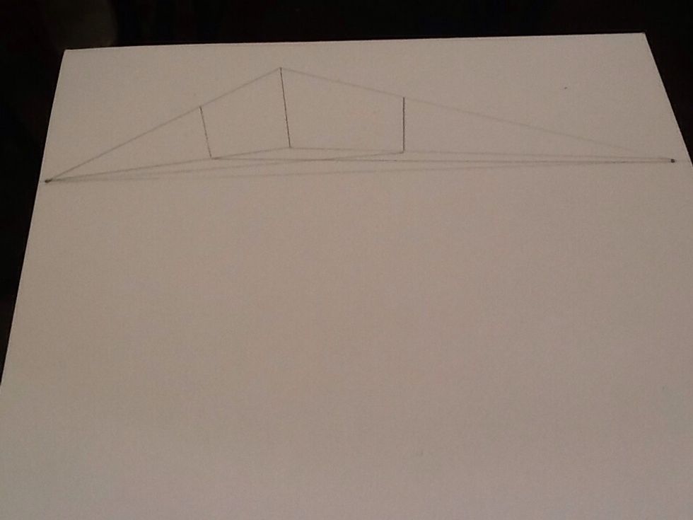 You make the bottom the same way you do in 2 point. You connect the lines you just drew with the opposite vanishing points.