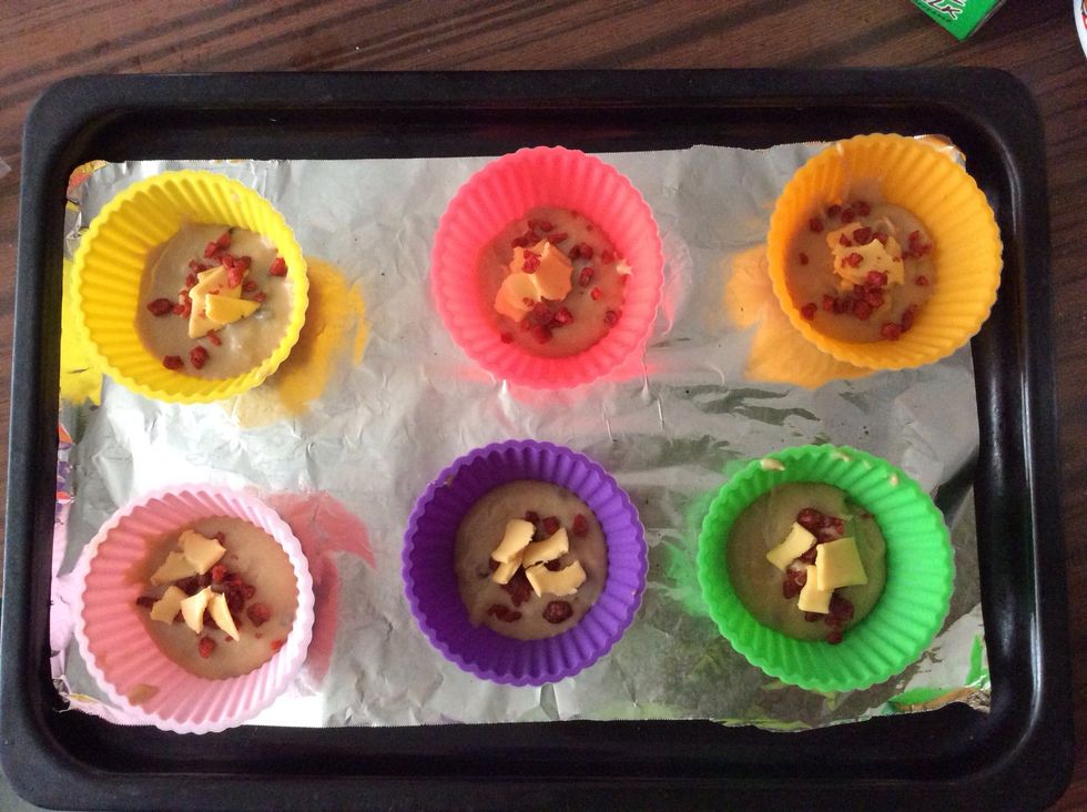 You may add your flavor now! (I love "2 broke girl" bacon cupcake, so try adding bacon and cheese in my muffins!)