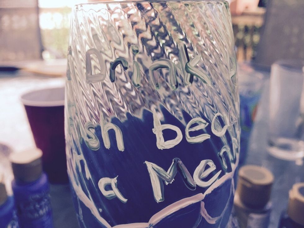 You may choose to write a caption. I wrote "I drink like a fish because I'm a mermaid."