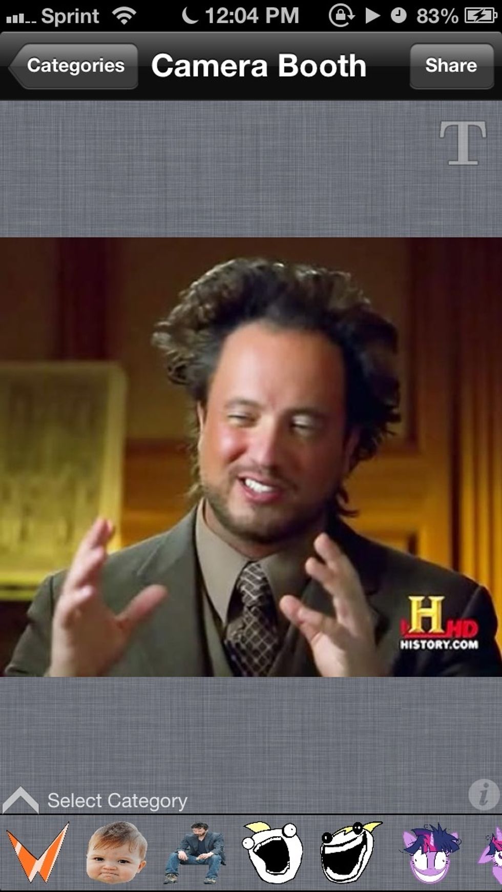 (You may have to tap on the photo to see it in a large enough size). At the bottom you have a TON of pre-set meme/rage faces as well as lots of other cool tools. The sky is the limit with your memes.