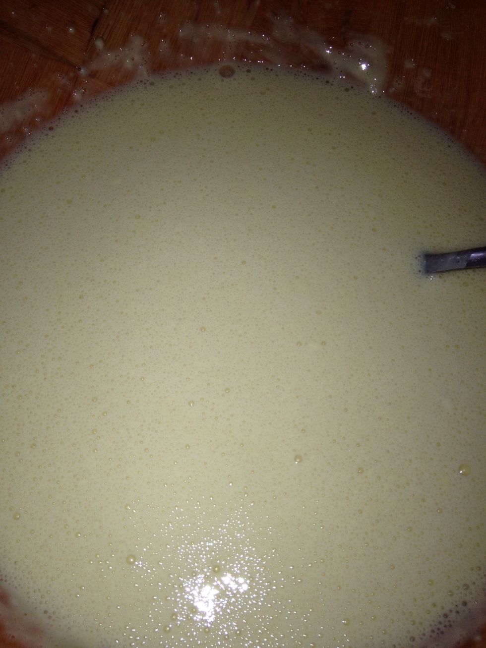 You may need to whisk since it becomes clumpy this is what it looks like