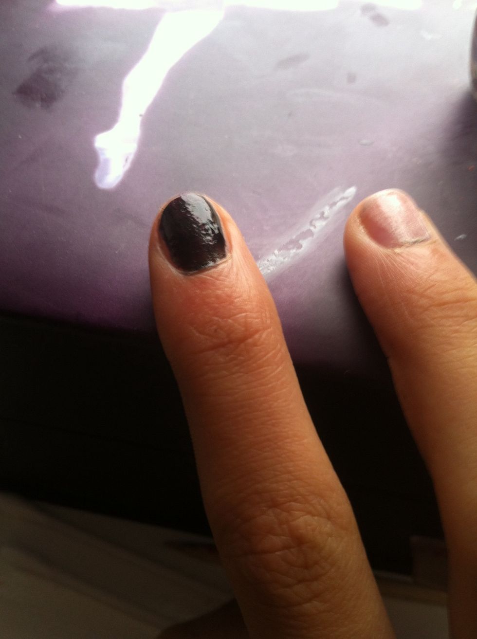 You may not be able to see it, so you dab on the nail polish