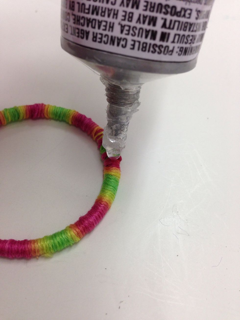 You may want to add a tiny bit of glue to prevent unraveling. Don't worry, you can hide this spot with your bungee cord loops.