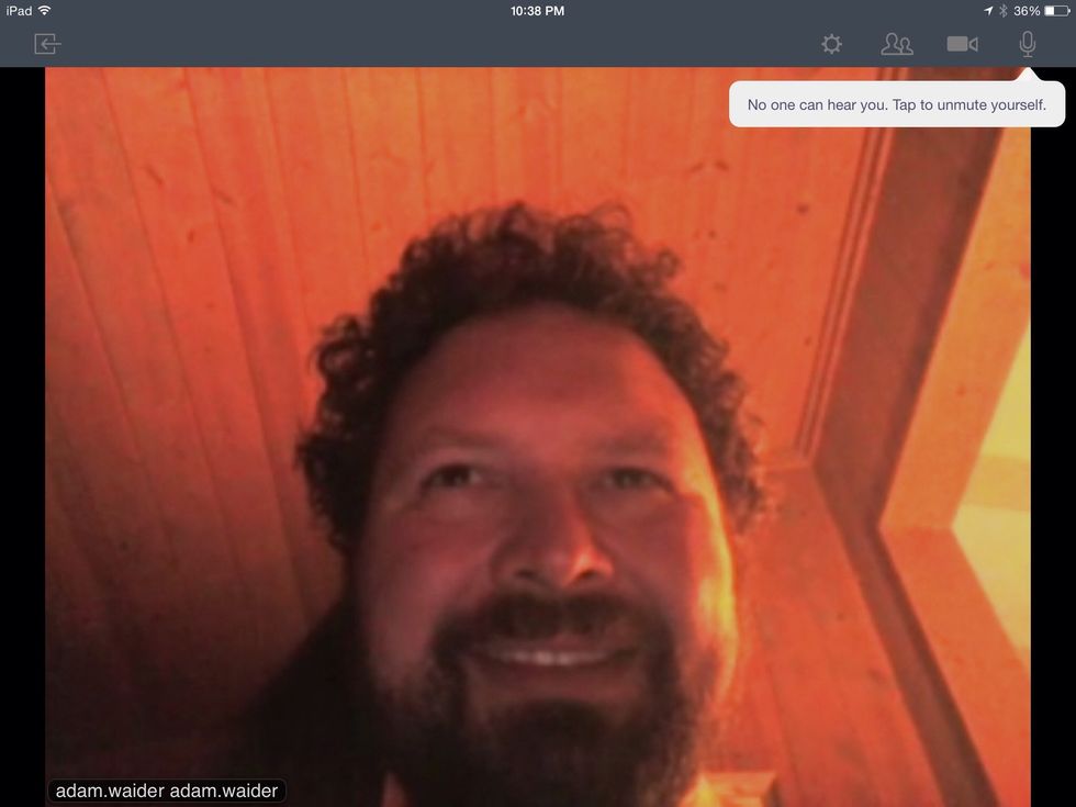 You might be greeted by this handsome guy. You will be muted automatically. Only presenters and those who are called upon by name should unmute themselves. This alleviates background noise.