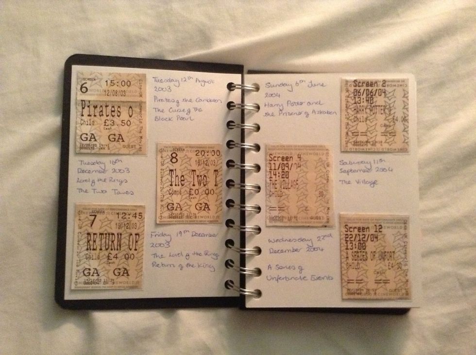 You might want to add some captions or notes. I've added the full date and title of the films as it's not always that clear on the ticket. You might want to add who you went with or a rating?