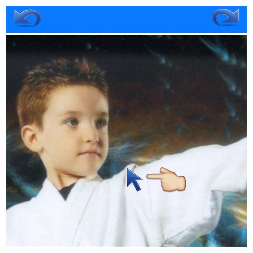 You might want to watch the demo on how to do this or take a look at the sample guide pictures and instructions. Tap where you would like the arrow to be placed to start.