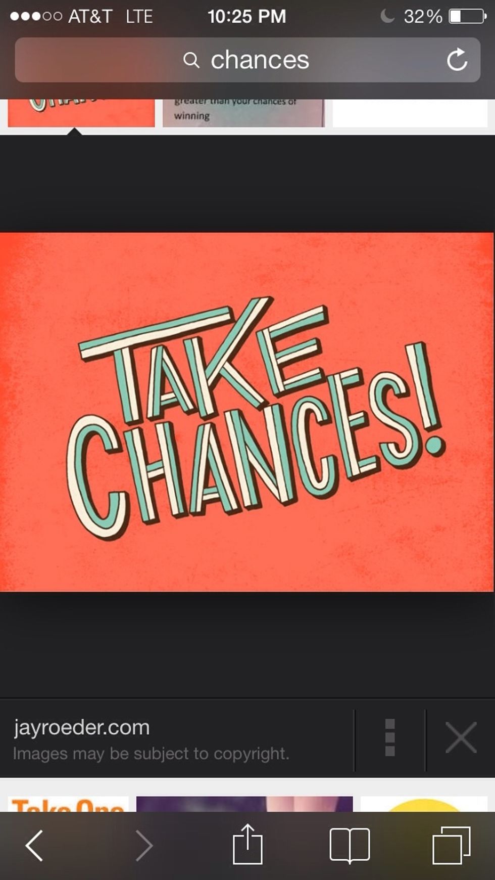 You must be able to take risks and chances to succeed