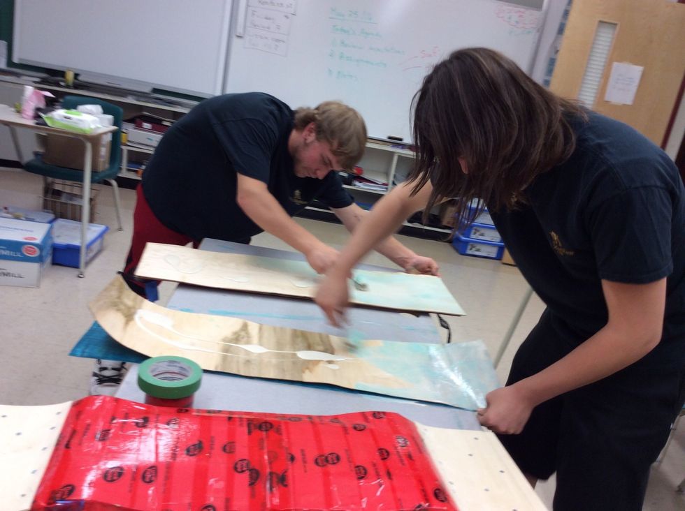 You must glue up both sides of each board except for the top and bottom board.