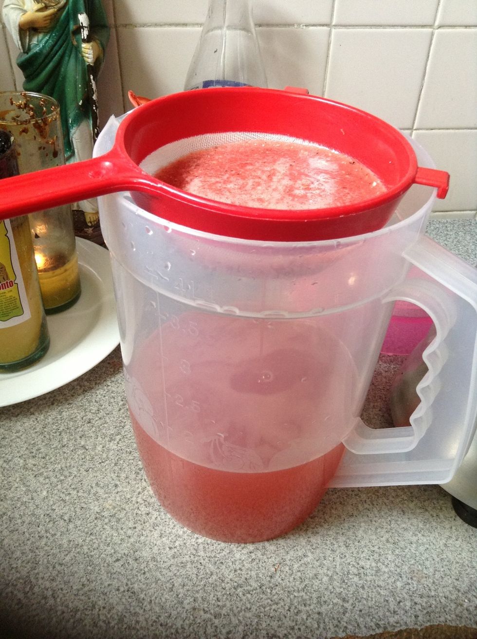 You must strain the watermelon juice