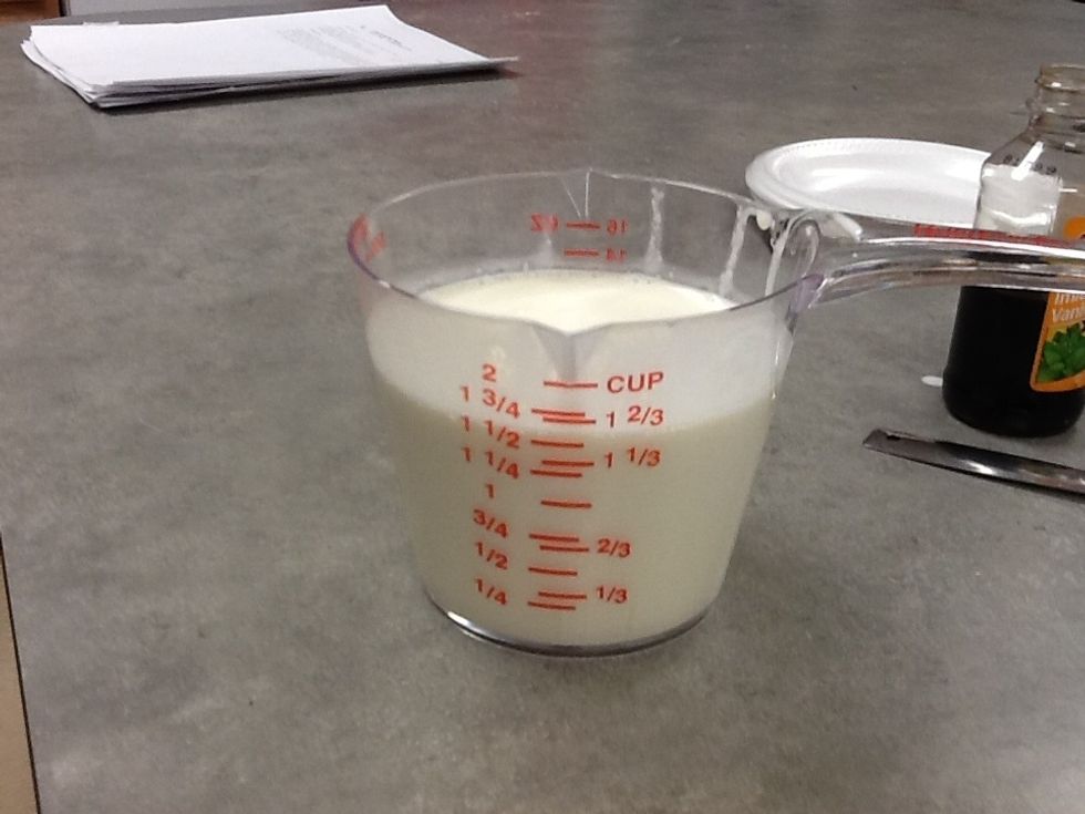 You need 1 and 1/2 cups of heavy whipping cream.