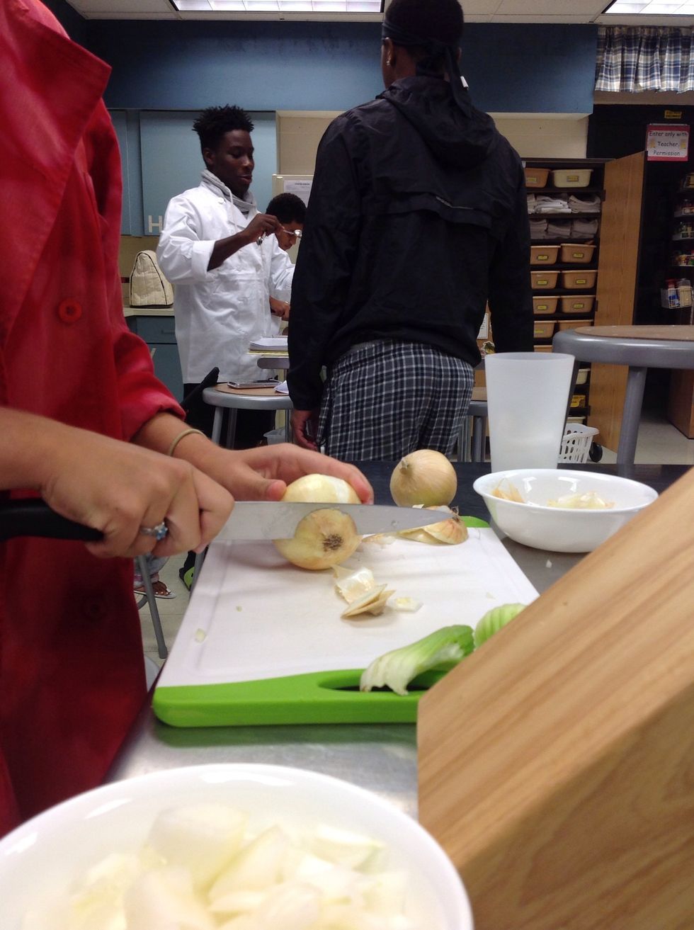 You need 2 cups of medium diced onions.