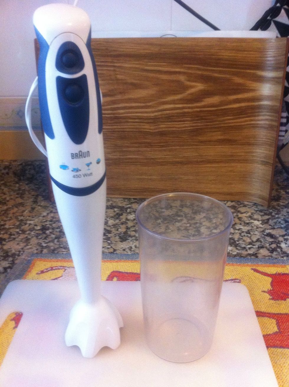 You need a hand blender and a tall jug