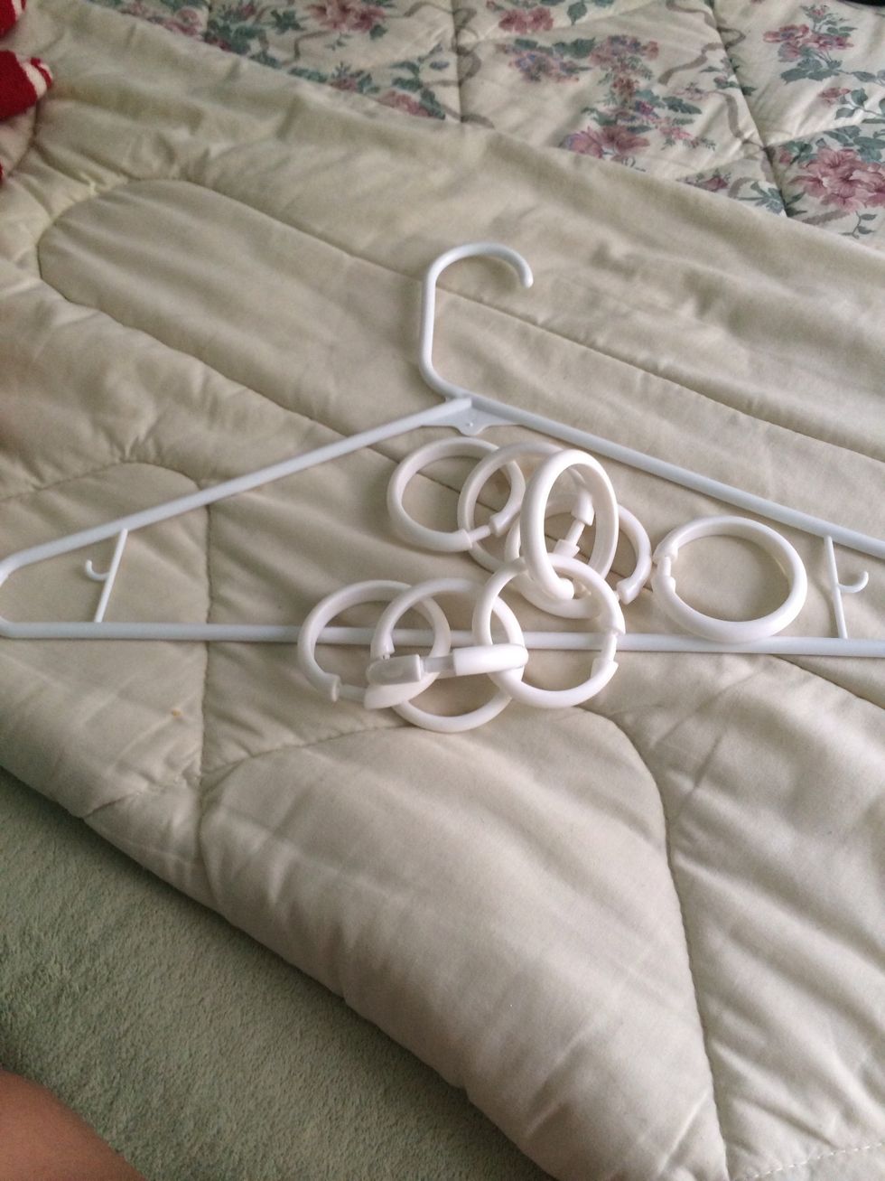 You need a hanger and shower rings.