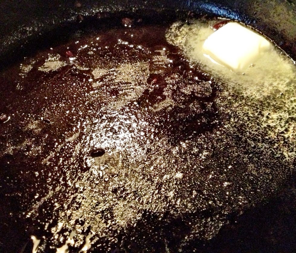 You need about two tablespoons of fat to start gravy - I didn't have that much from the sausages, so I added a tablespoon of butter to the hot pan.