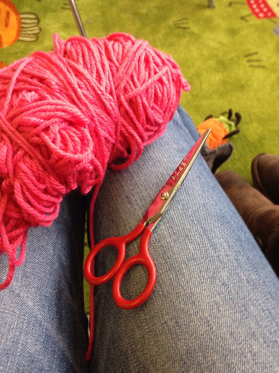 You need scissors and yarn