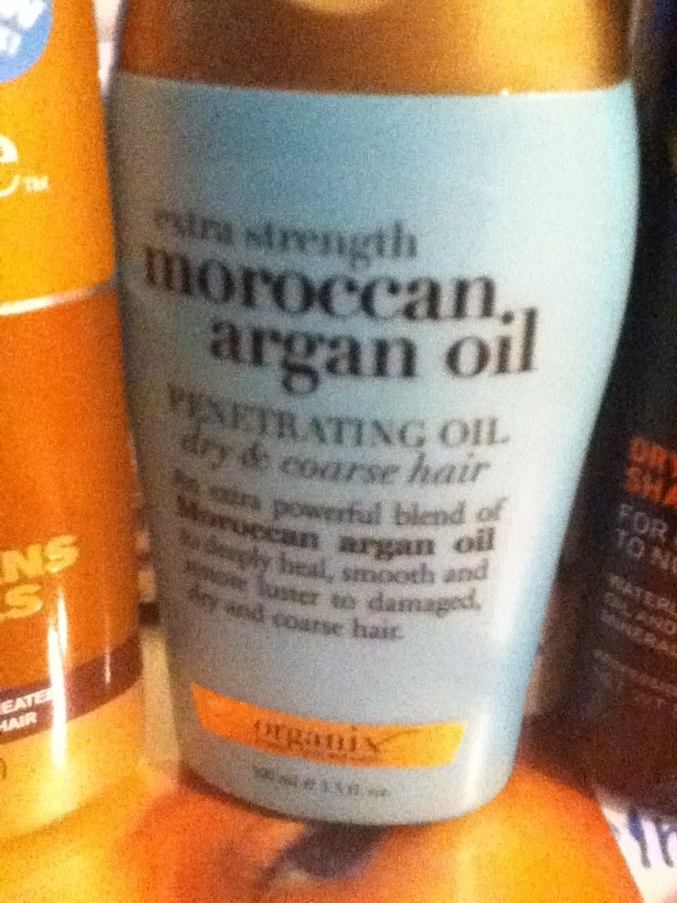You need the blue bottle of Moroccan Argan oil with the gold top and make sure you get the one specifically for hair.P.S. if this leaves your hair stringy ( and the product before) blow dry you hair!