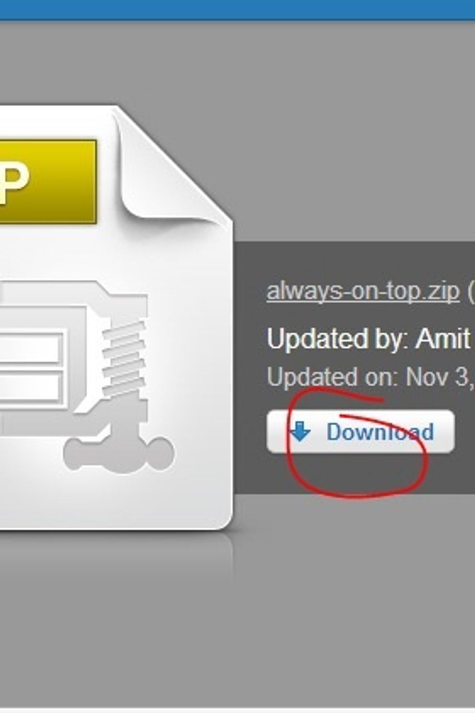 You need to download a teeny app called "alwaysontop". I created a bit.ly link (shortened link)  which will take you to the above page where you will find your download: http://bit.ly/17bcrOQ