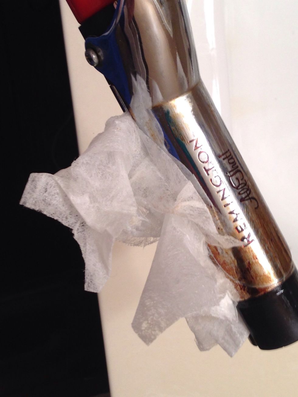 You notice that the sheets kinda brown of what ever residue ( hairspray, grease, gel and etc.. You may repeat this process over until liking.