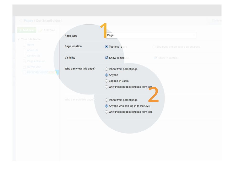 You now have a few extra changes. Here you can say who can or cannot see the page. You can also state who can or cannot edit the page.