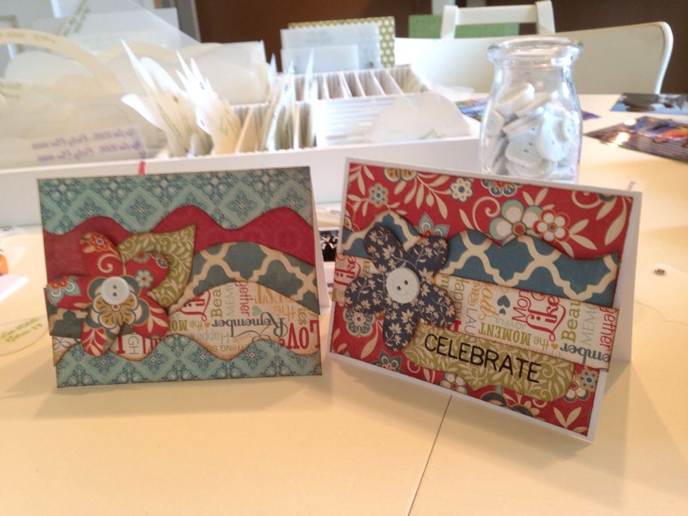 You now have two beautiful cards from your scraps of paper to give to someone special!