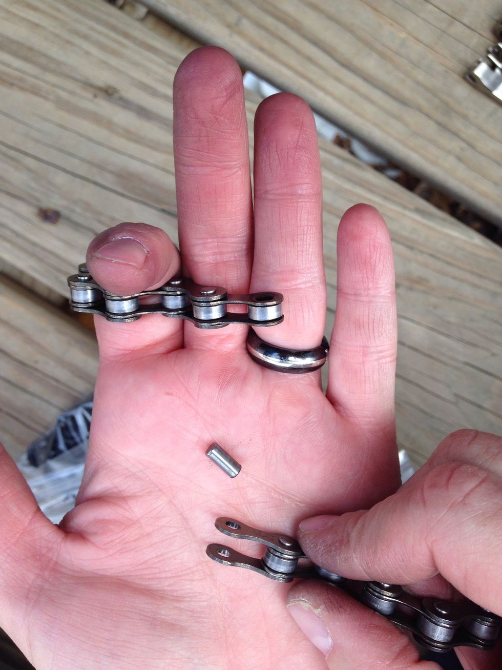 You now have your chain, pin, and section for your bracelet