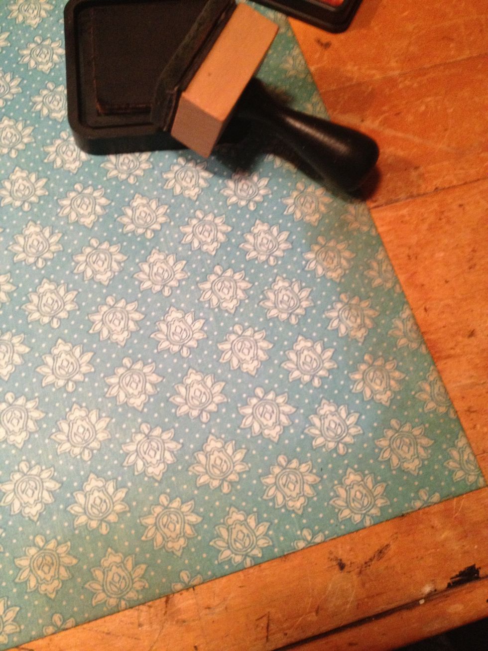 you only need to distress the edges because the inner portion of the paper will be covered by our shrunken layer.