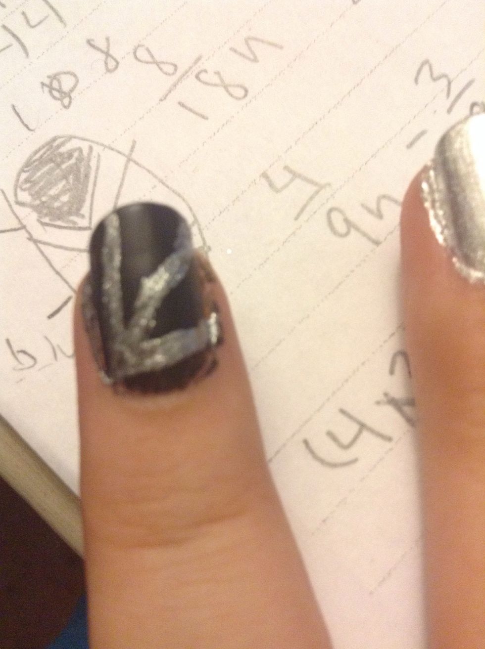 You paint three lines.