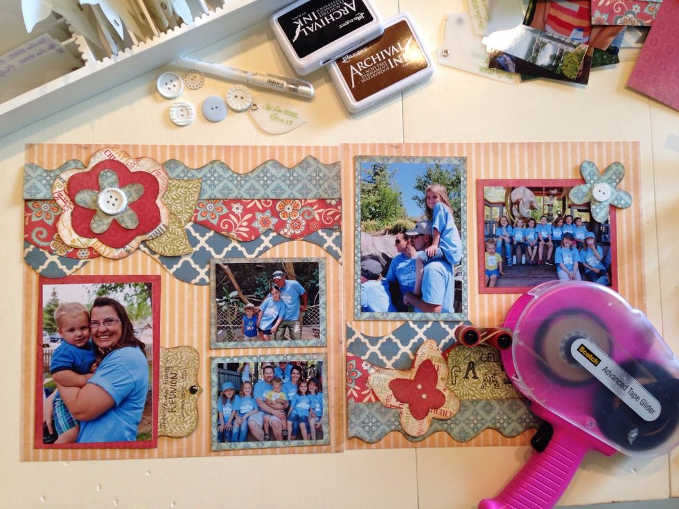 You're almost done. Just use an adhesive and adhere each element down to your paper.