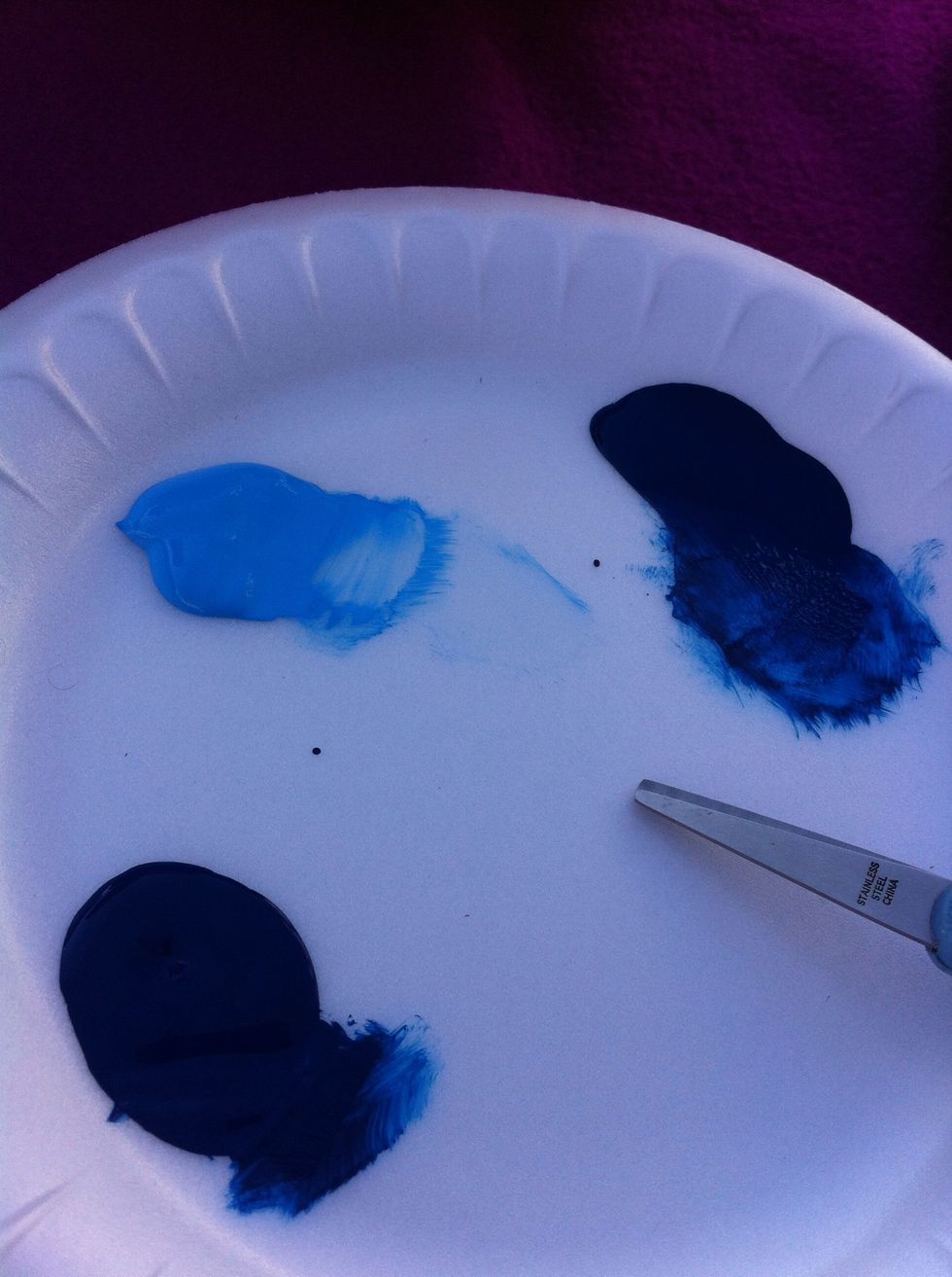 You're going to be using the dark blue and light blue right now