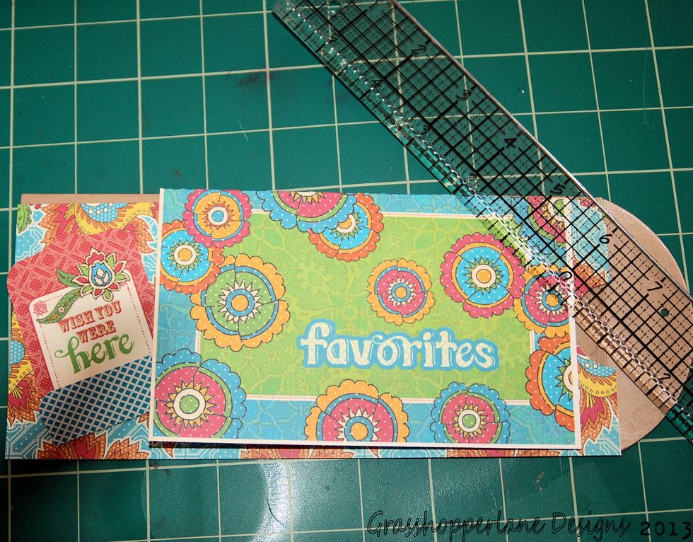 You're ready to assemble this side of our envelope. If you'd like, use a pocket from the pocket & tags set to create a little journal pocket.