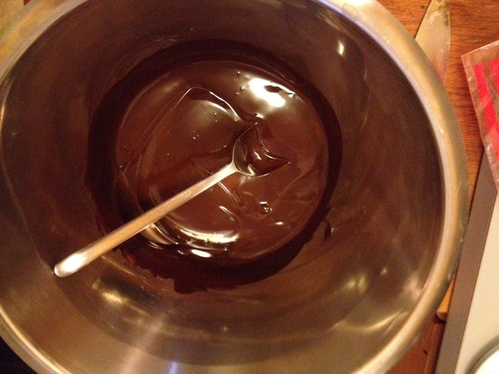 You're supposed to dip every piece in the chocolate but we decided to make it a bit easier.
