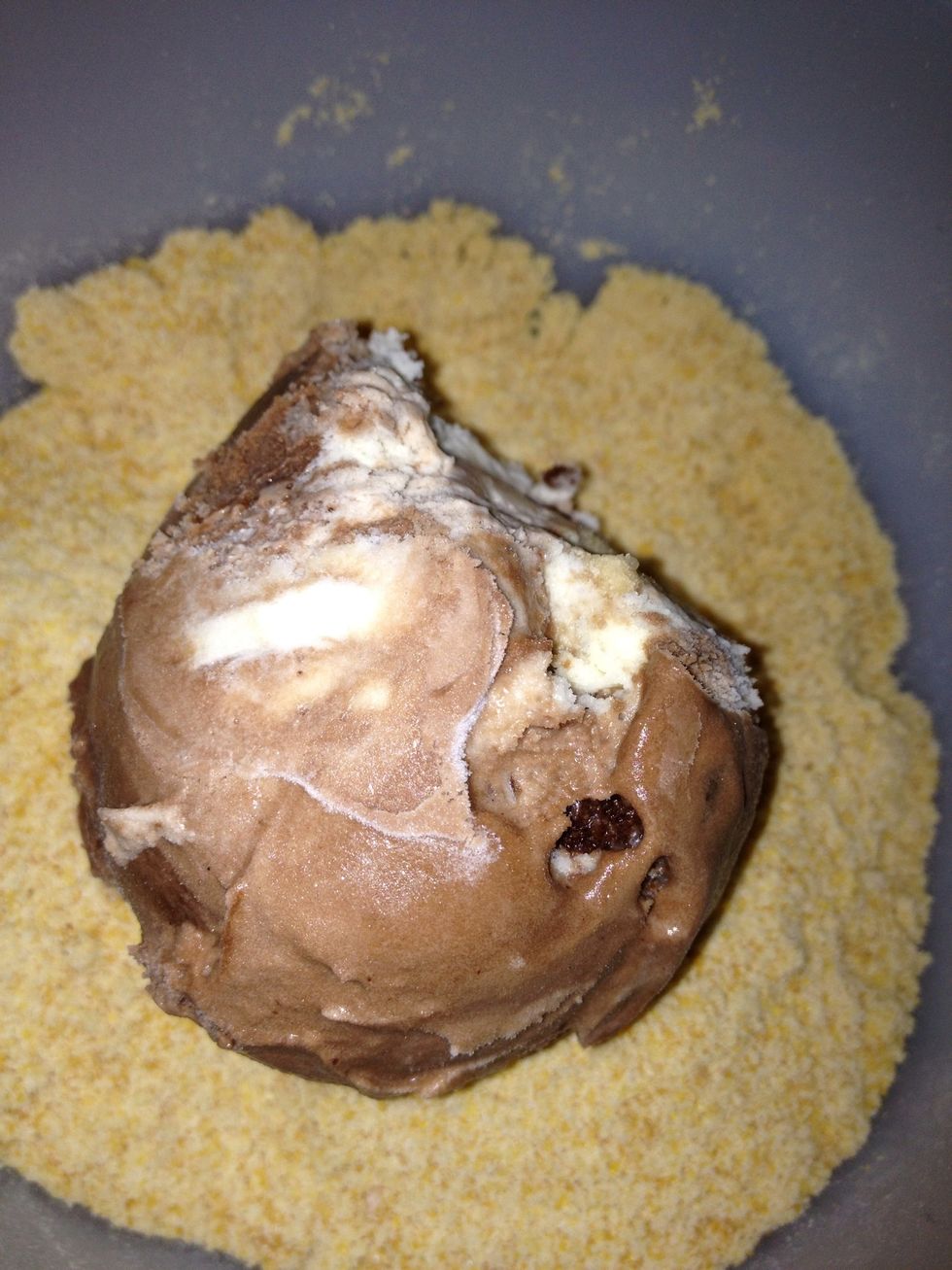 You scoop out a ball and put it right into your crumbs