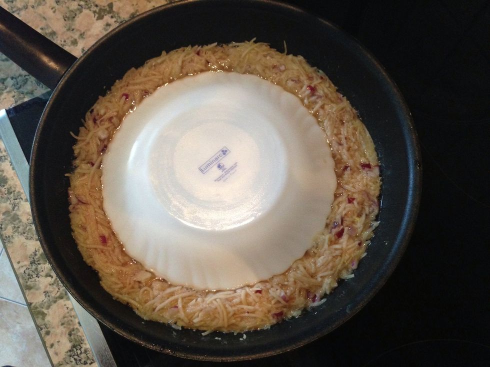 You should cover it with the plate this way to quicken the process