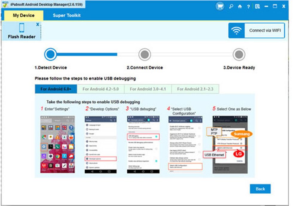 you should enable USB debugging on your android phone for the first time